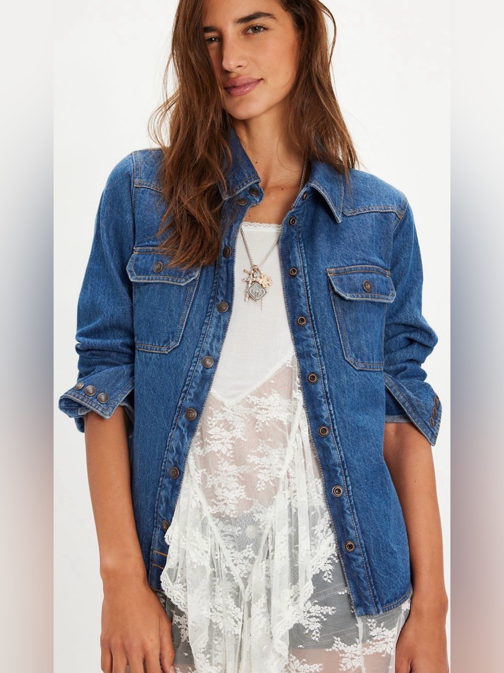 We the free Blakely denim shirt